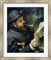 Claude Monet reading a newspaper Fine Art Print
