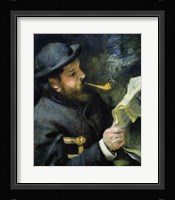 Claude Monet reading a newspaper Fine Art Print
