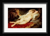 The Hermit and the sleeping Angelica, 1626-28 Fine Art Print
