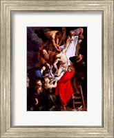 The Descent from the Cross, central panel of the triptych Fine Art Print