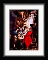 The Descent from the Cross, central panel of the triptych Fine Art Print