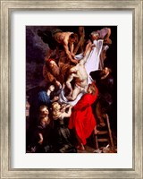 The Descent from the Cross, central panel of the triptych Fine Art Print