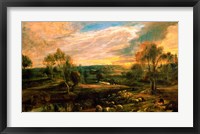 A Landscape with a Shepherd and his Flock Fine Art Print