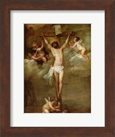 Christ attended by angels holding chalices Fine Art Print