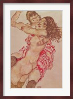 Two Women Embracing, 1915 Fine Art Print