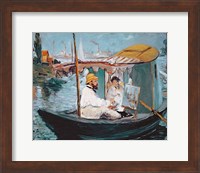 Monet in his Floating Studio, 1874 Fine Art Print