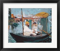 Monet in his Floating Studio, 1874 Fine Art Print