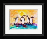 Penguins Under the Sun Framed Print