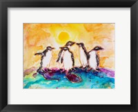 Penguins Under the Sun Framed Print