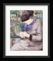 Girl Sitting in the Garden Knitting, 1879 Fine Art Print