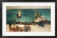 Seascape at Berck, Fishing Boats and Fishermen, 1872-73 Fine Art Print