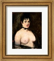 Brunette with bare breasts Fine Art Print
