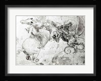 Battle between a Rider and a Dragon, c.1482 Fine Art Print