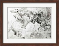 Battle between a Rider and a Dragon, c.1482 Fine Art Print