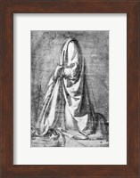 Drapery study for a kneeling figure seen in three-quarter profile to the left, c.1475 Fine Art Print