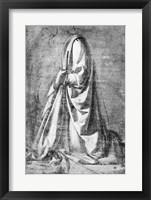 Drapery study for a kneeling figure seen in three-quarter profile to the left, c.1475 Fine Art Print