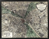 Plan de Paris - green Fine Art Print