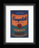 Colored Campbell's Soup Can, 1965 (blue & orange) Framed Print