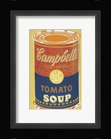Colored Campbell's Soup Can, 1965 (yellow & blue) Framed Print