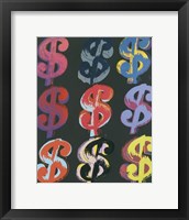 $9, 1982 (on black) Framed Print