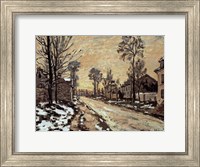 Road at Louveciennes, Melting Snow, Sunset Fine Art Print
