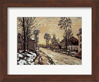 Road at Louveciennes, Melting Snow, Sunset Fine Art Print