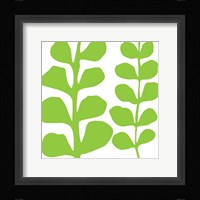 Green Fern on White Framed Print