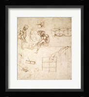 Studies of Figures and of Machinery Fine Art Print