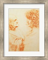 Two Heads in Profile, c.1500 Fine Art Print