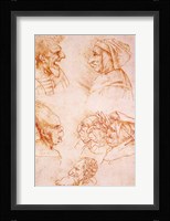 Seven Studies of Grotesque Faces Fine Art Print
