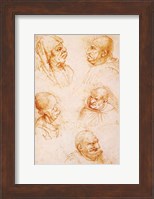 Five Studies of Grotesque Faces Fine Art Print