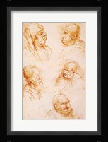 Five Studies of Grotesque Faces Fine Art Print
