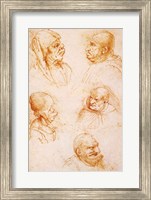 Five Studies of Grotesque Faces Fine Art Print