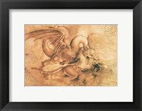 Fight between a Dragon and a Lion Fine Art Print