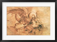 Fight between a Dragon and a Lion Fine Art Print