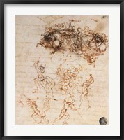 Study of Horsemen in Combat and Foot Soldiers, 1503 Fine Art Print