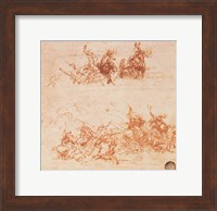 Study of Horsemen in Combat and Foot Soldiers, 1503 Fine Art Print