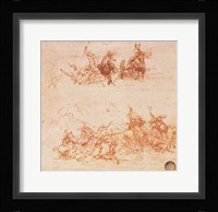 Study of Horsemen in Combat and Foot Soldiers, 1503 Fine Art Print