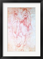 Study of a Horse and Rider, c.1481 Framed Print