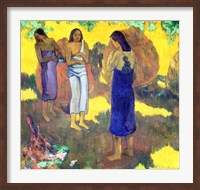 Three Tahitian Women against a Yellow Background, 1899 Fine Art Print