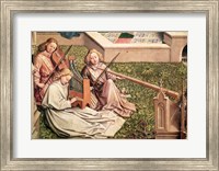 The Fountain of Grace, detail of three angel musicians Fine Art Print