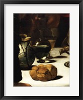 The Supper at Emmaus, Detail 1601 (bread) Framed Print