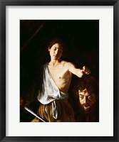 David with the Head of Goliath, 1606 Framed Print