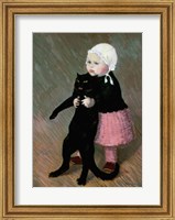 A Small Girl with a Cat, 1889 Fine Art Print