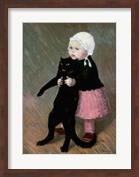 A Small Girl with a Cat, 1889 Fine Art Print