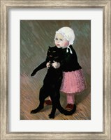A Small Girl with a Cat, 1889 Fine Art Print