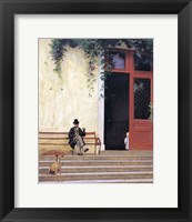 The Artist's Father and Son on the Doorstep of his House Fine Art Print