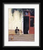 The Artist's Father and Son on the Doorstep of his House Fine Art Print