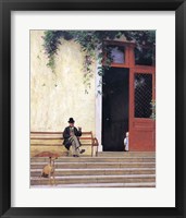 The Artist's Father and Son on the Doorstep of his House Fine Art Print