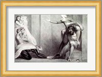Tiriel, borne back to the Palace on the Shoulders of his Brother Ijim, addressing his five Daughters Fine Art Print